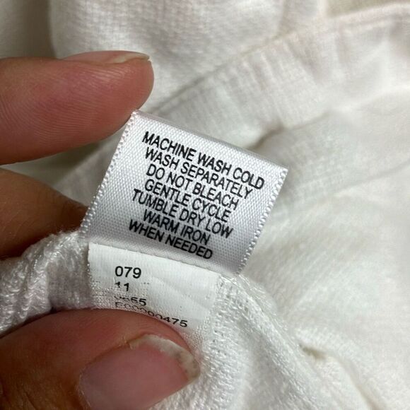 473. Breakwater 100% linen beachy button down short sleeve top - Picture 5 of 6